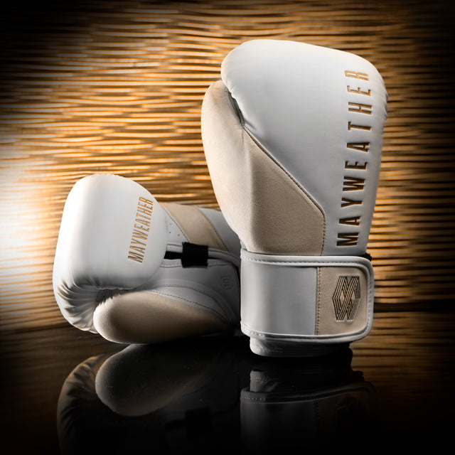 Hayabusa x Mayweather Boxing Gloves Champ - White/Gold