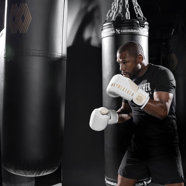 Hayabusa x Mayweather Boxing Gloves Champ - White/Gold