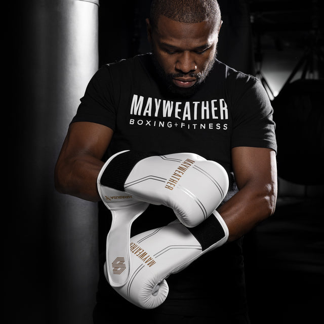 Hayabusa x Mayweather Boxing Gloves Contender - White/Gold