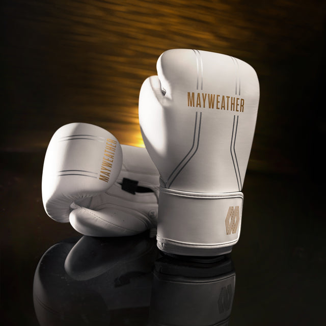 Hayabusa x Mayweather Boxing Gloves Contender - White/Gold