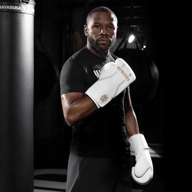 Hayabusa x Mayweather Boxing Gloves Contender - White/Gold