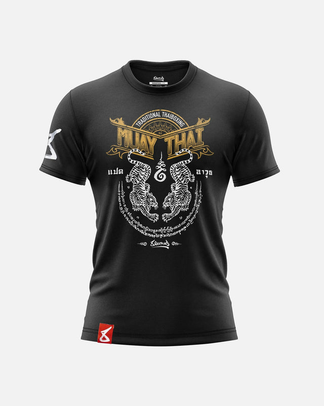 8 WEAPONS T-shirt Sak Yant Tigers – Black
