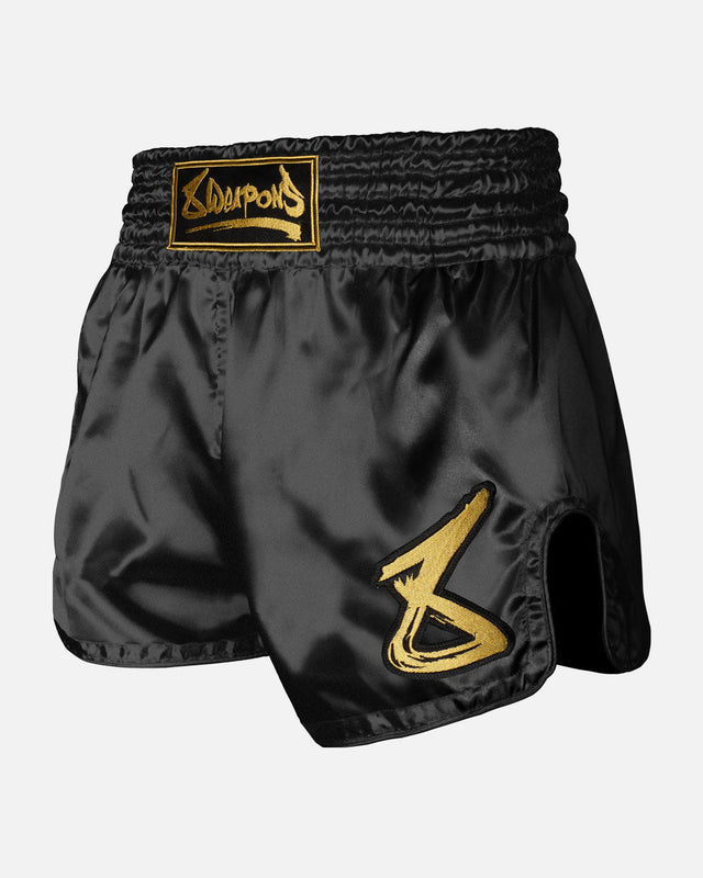 8 WEAPONS Muay Thai Shorts Strike – Black/Gold