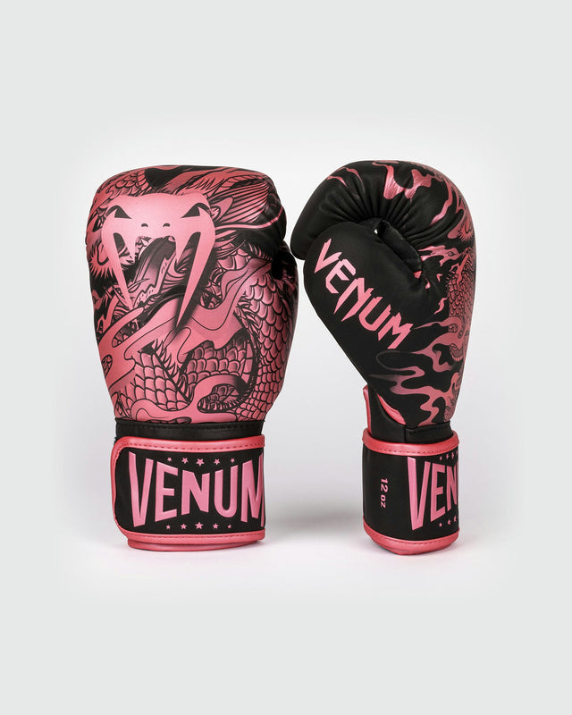 Venum Boxing gloves Impact Dragon's Flight - Black/Metallic Pink