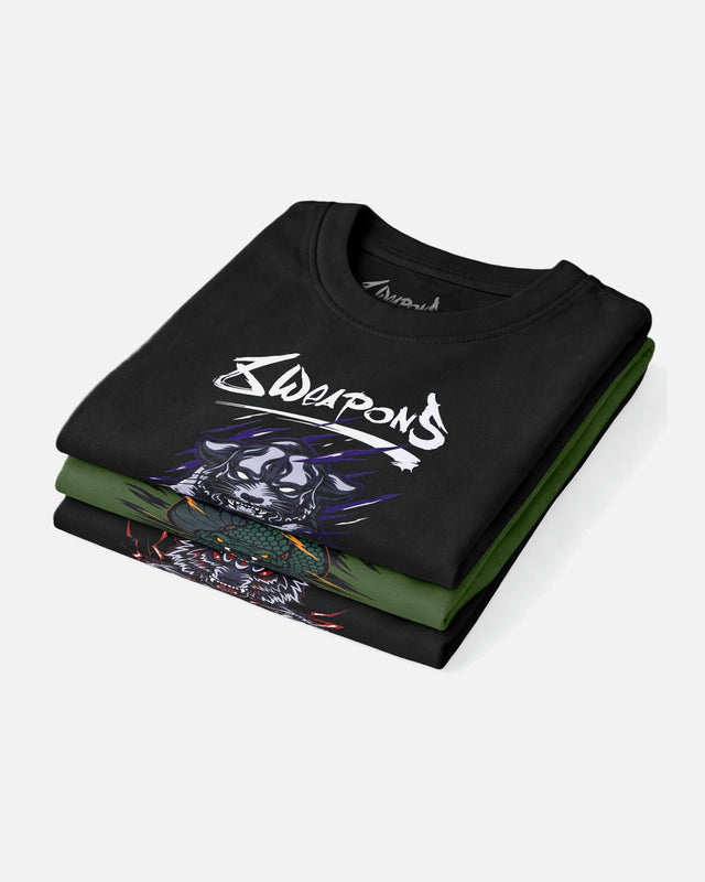 8 WEAPONS T-shirt Beastial Panther – Black/Purple