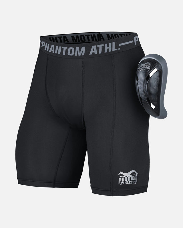 Phantom Athletics Compressie Shorts Vector Met Kruisbeschermer - Zwart