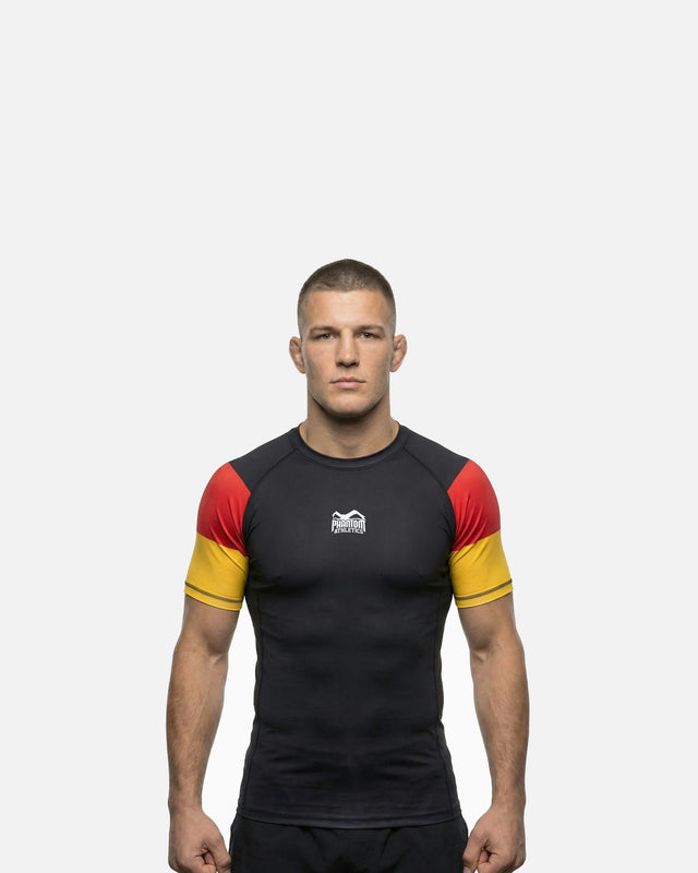 Phantom Athletics Rashguard Germany Short Sleeves – Black/Red/Gold