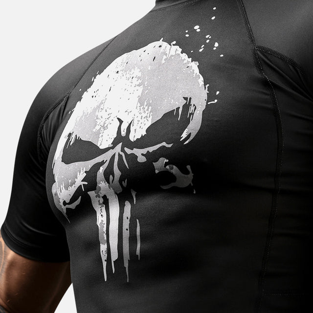 Hayabusa x Marvel Rashguard The Punisher Short Sleeves – Black