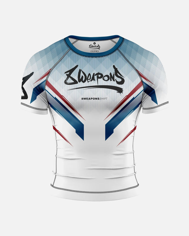 8 WEAPONS Rashguard Shift – White/Navy/Red