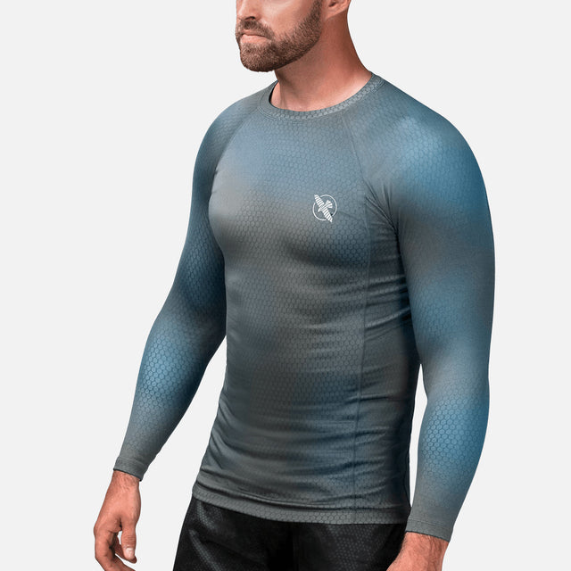 Hayabusa Rashguard Fusion Long Sleeves – Grey/Aqua