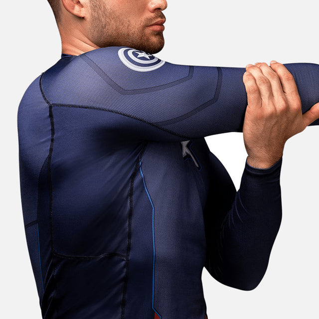 Rashguard Marvel Captain America Mangas longas – Azul