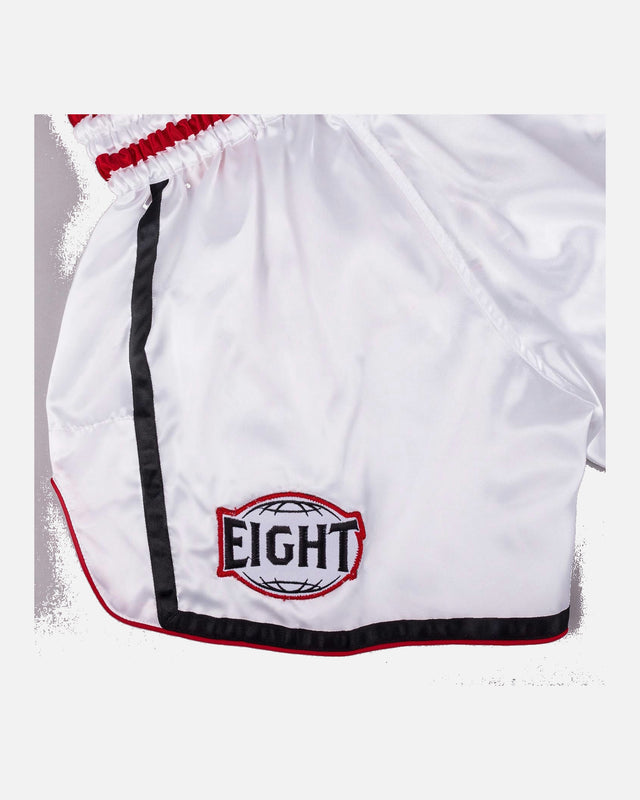 8 WEAPONS Muay Thai Shorts Bangkok – White/Black