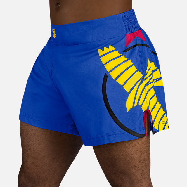 Hayabusa Muay Thai Shorts Icon – Blue/Yellow