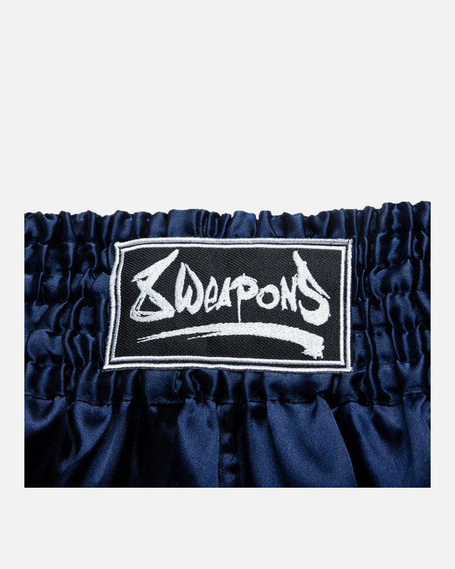 8 WEAPONS Muay Thai Shorts Strike – Navy/White