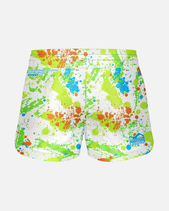 Phantom Athletics MMA Shorts Fusion Splatter – White/Neon
