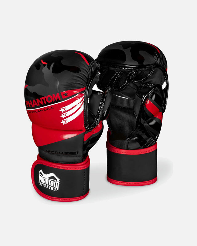 Phantom Athletics MMA Sparring Gloves Raider – Red/Black Camo