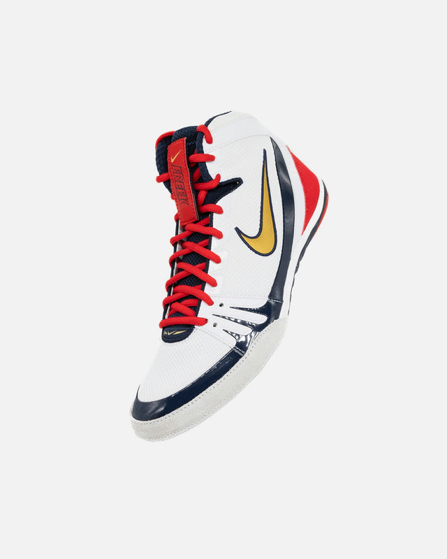 Nike Wrestling Shoes Freek SE – White/Gold/Navy Blue