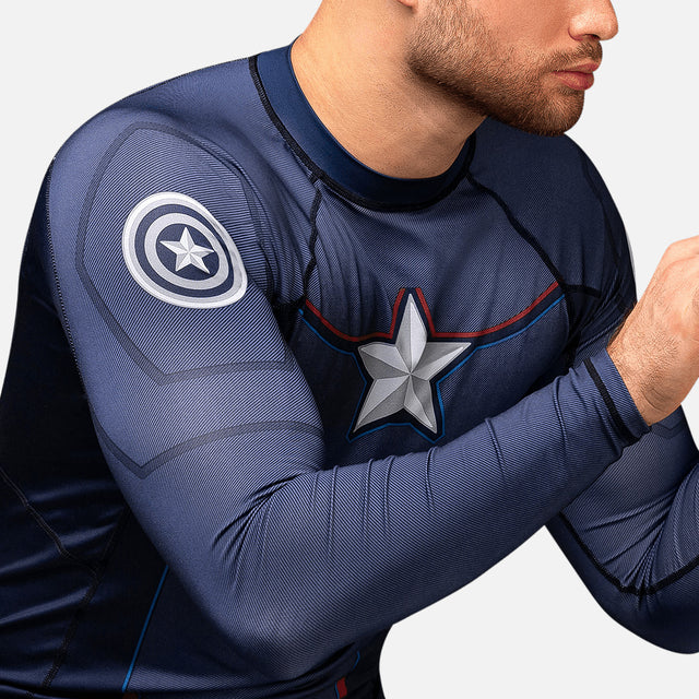 Rashguard Marvel Captain America Mangas longas – Azul