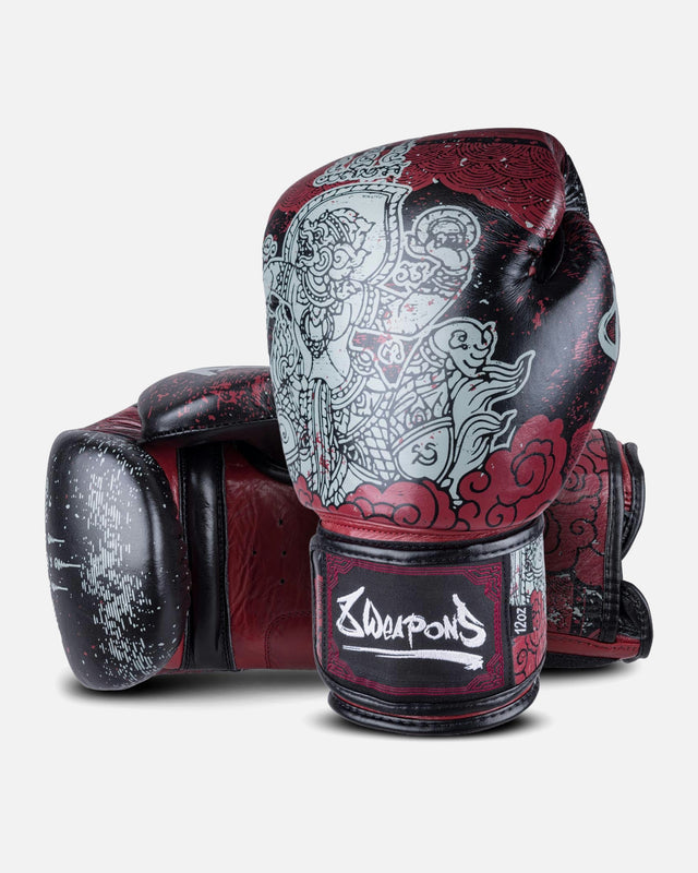 8 WEAPONS Boxing gloves Hanuman Yant – Black/Red