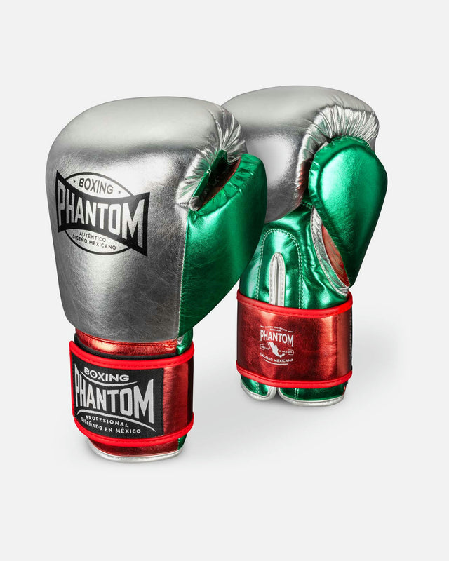Guantes de boxeo Phantom Athletics Mexico – Plata/Verde/Rojo