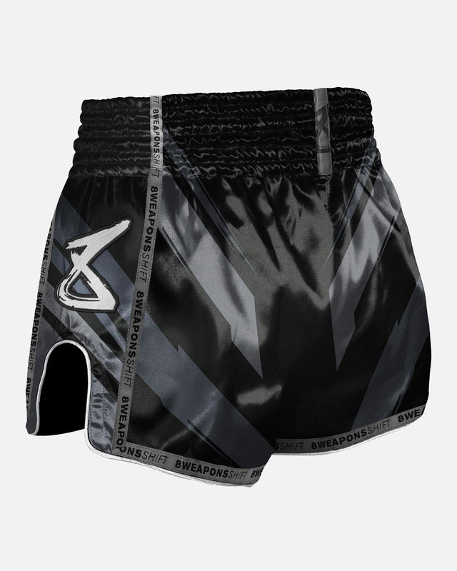 8 WEAPONS Muay Thai Shorts Shift – Black Mat