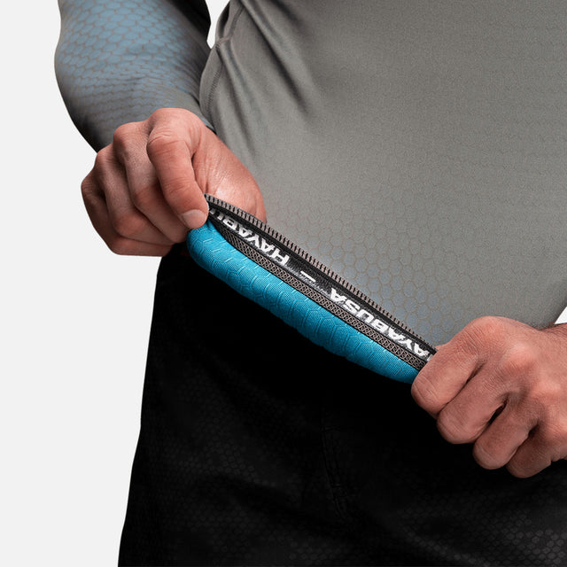 Hayabusa Rashguard Fusion Long Sleeves – Grey/Aqua