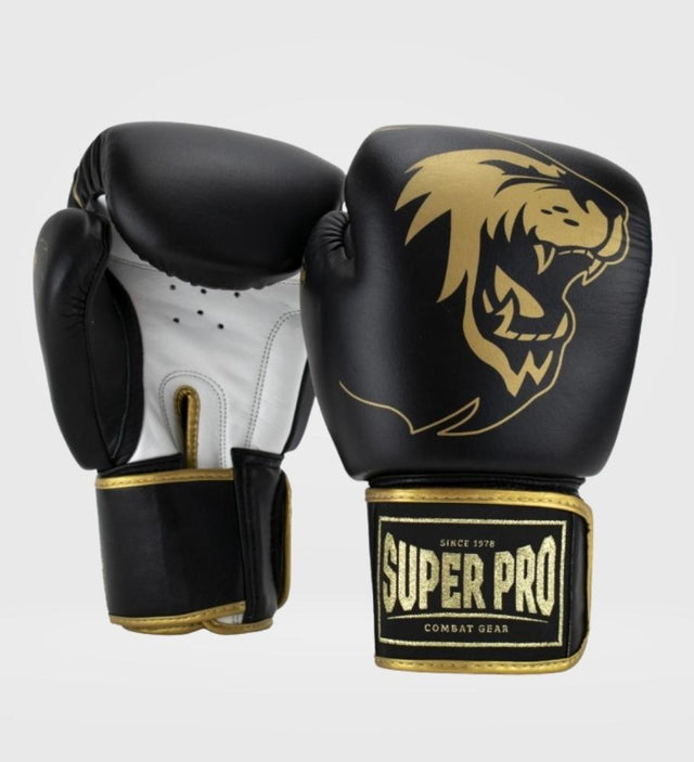 Super Pro Boxing gloves Warrior – Black/Gold/White – Boxing gloves