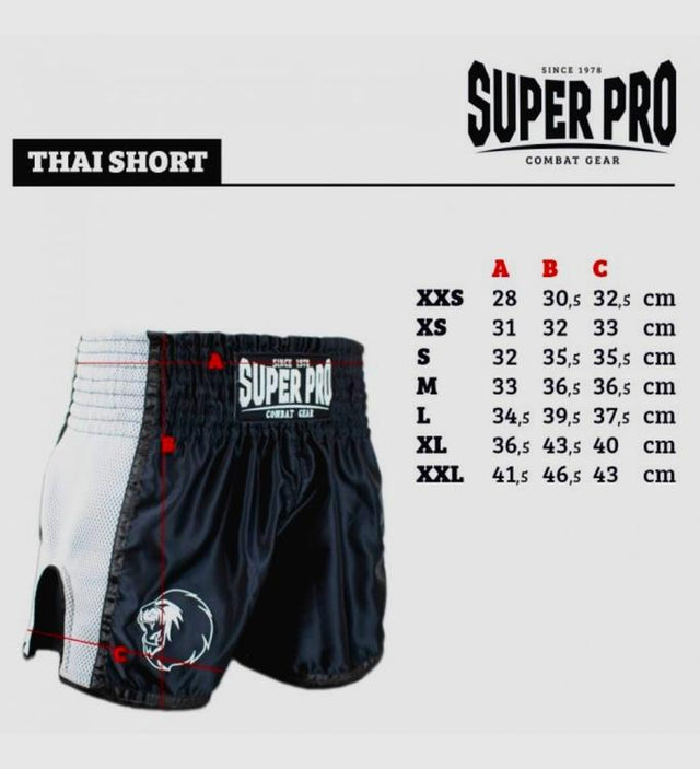 Super Pro Kickboks Broekje Brave - Wit/Zwart - Shorts