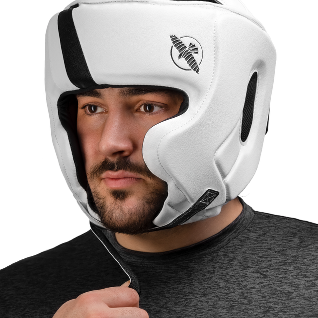 Hayabusa T3 Head Protector with Cheek Protection - White/Black
