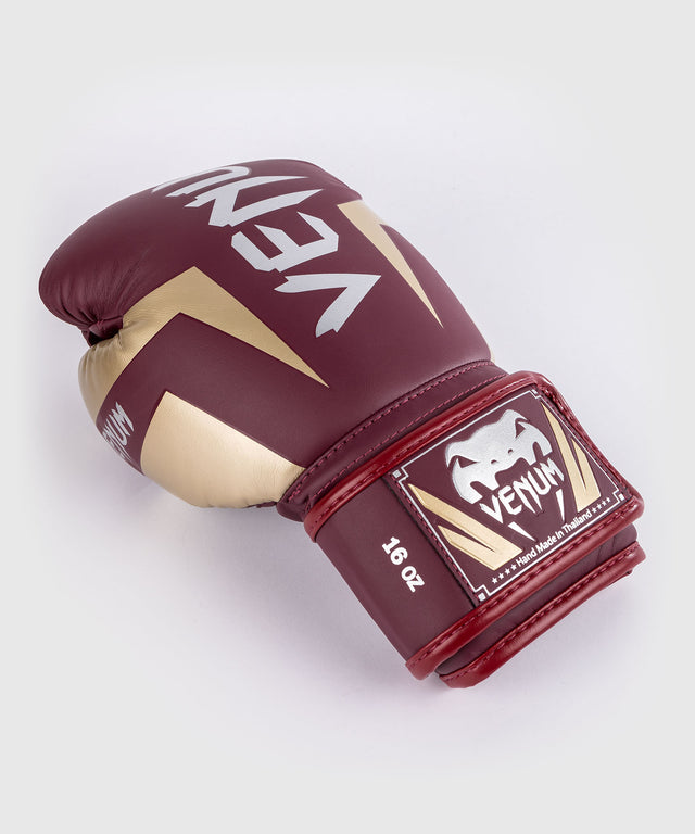 Venum Elite Boxing gloves – Burgundy Red/Gold