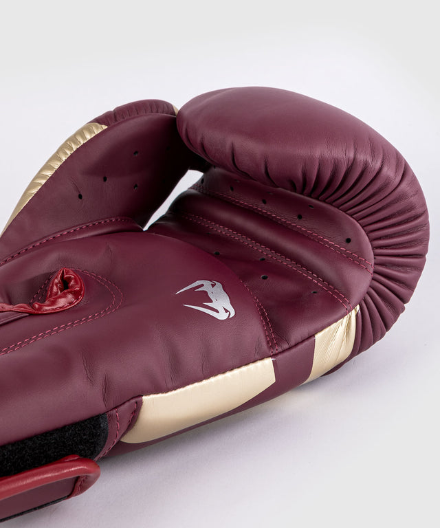 Venum Elite Boxing gloves – Burgundy Red/Gold