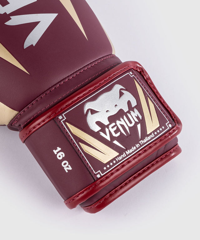 Venum Elite Boxing gloves – Burgundy Red/Gold