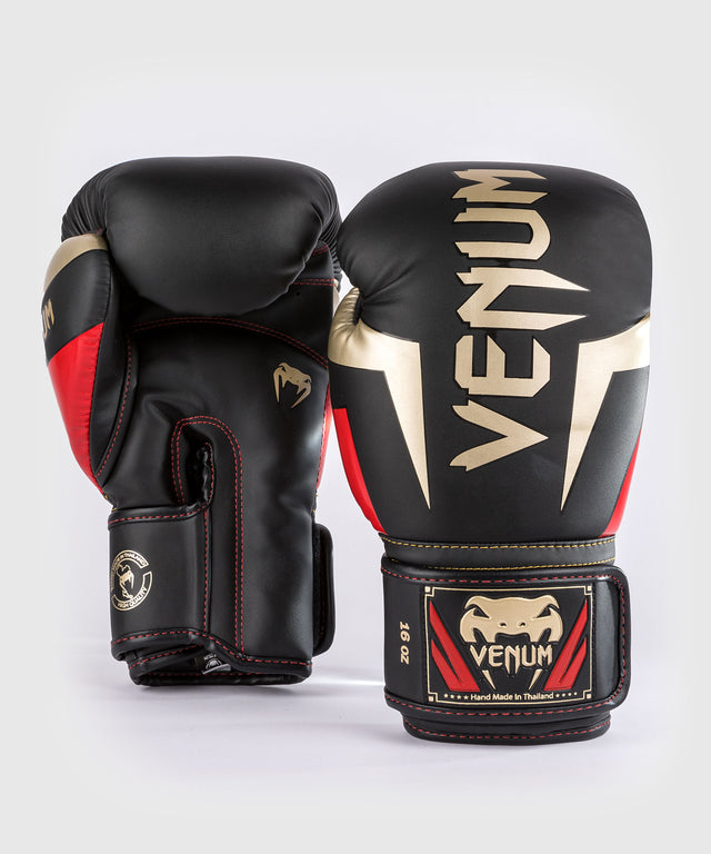 Venum Elite Boxing gloves – Black/Gold/Red
