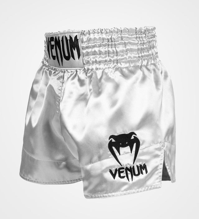 Spodenki do kickboxingu Venum Classic – Srebrne/Czarne