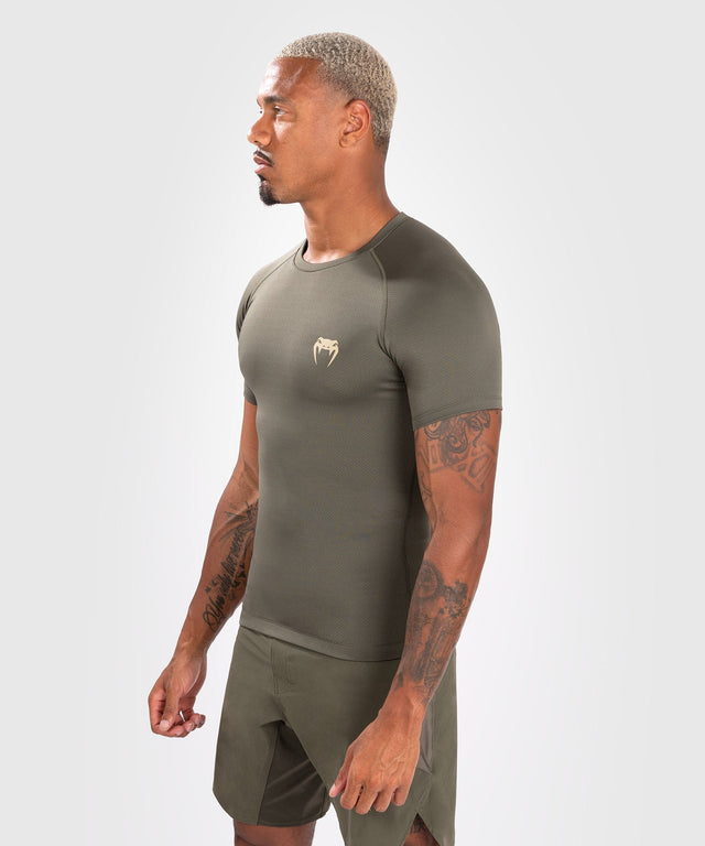 Venum Rashguard Contender Short Sleeves - Khaki Green - Rashguard
