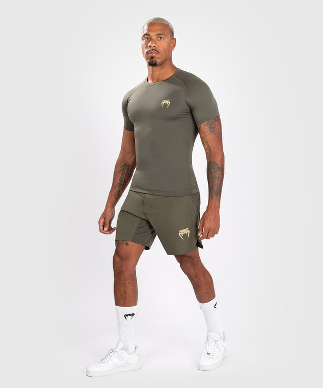 Venum Rashguard Contender Short Sleeves - Khaki Green - Rashguard