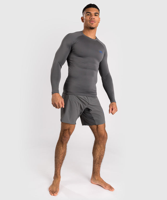 Venum Rashguard Contender Long Sleeves – Grey/Blue – Rashguard