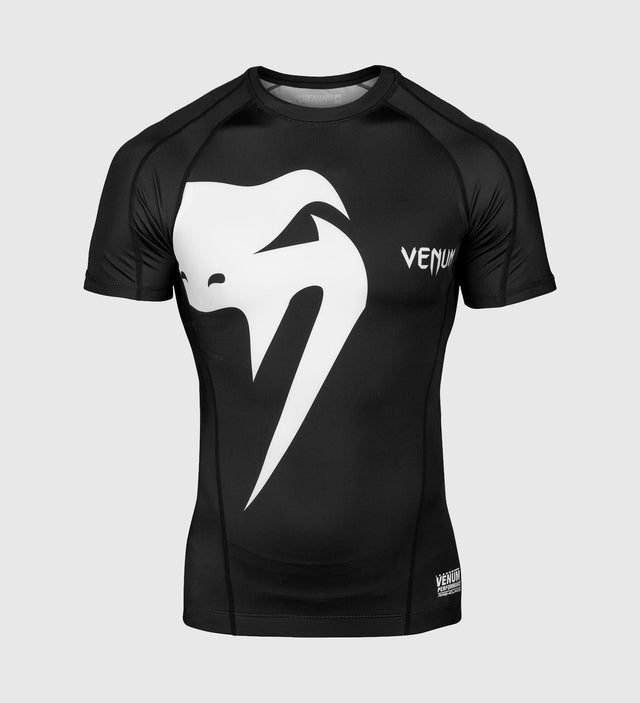 Venum Rashguard Giant Short Sleeves - Black/White - T-shirt