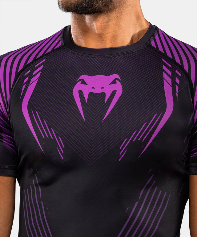 Venum Rashguard No-Gi 6.0 Korte Mouwen - Zwart/Paars