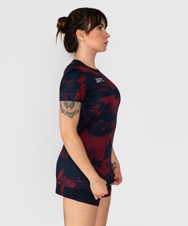 Venum UFC T-Shirt Zenith Short Sleeves Women's – Navy/Burgundy/Silver