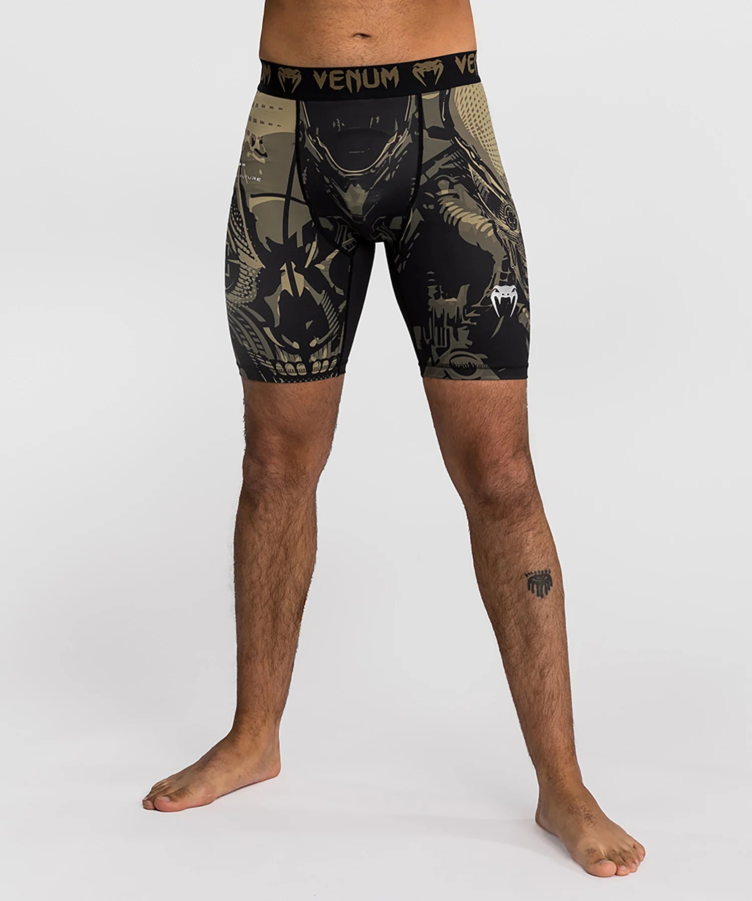 Venum Invader Compression Shorts - Black/Sand