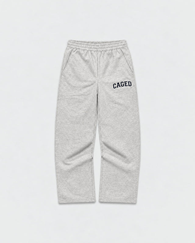 Caged Varsity Joggers – Grey Marl
