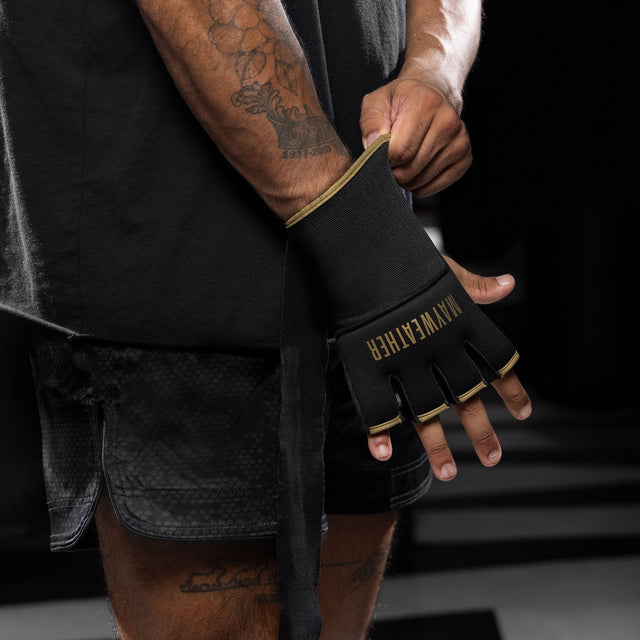 Hayabusa x Mayweather Inner Gloves Deluxe Quick Wraps – Black/Gold