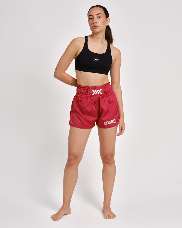 Caged Classic Muay Thai Shorts - Red