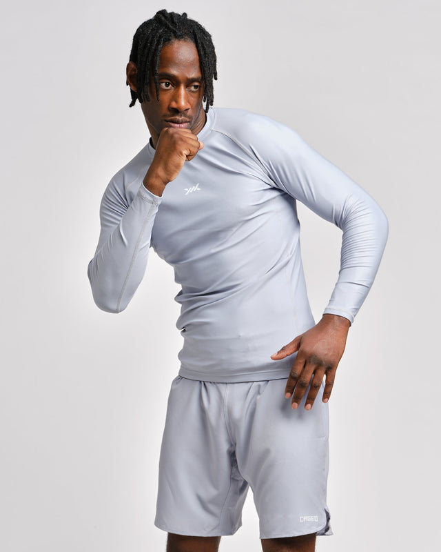 Caged Rashguard Tactical Long Sleeve - Gunmetal Grey