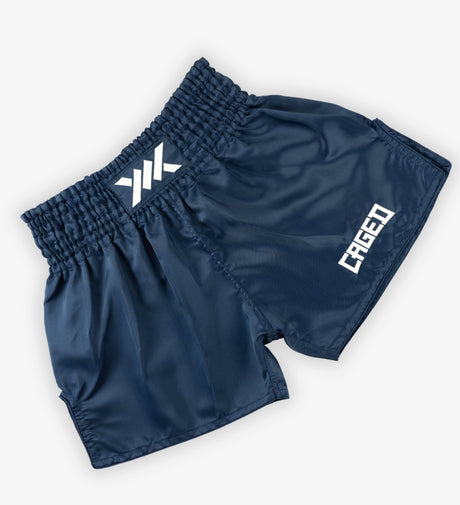 Muay Thai trenky Caged Classic – Námořnická modrá/Bílá dámské