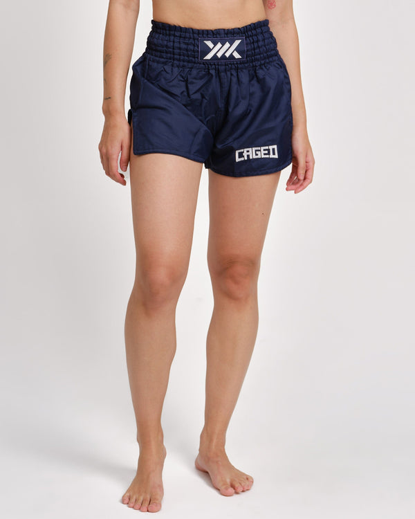 Caged Classic Muay Thai Shorts - Navy Blue
