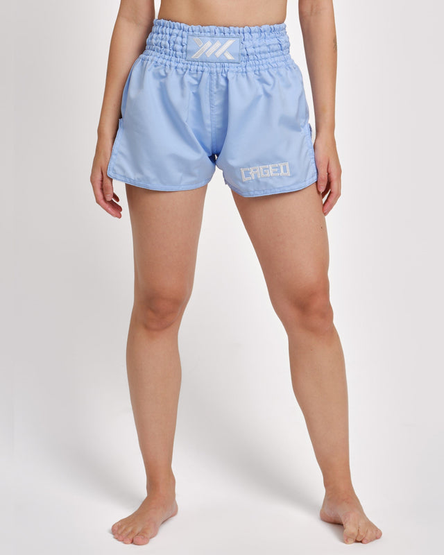 Caged Classic Muay Thai Shorts - Light Blue