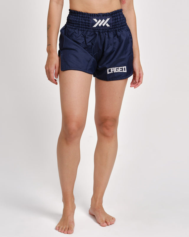 Caged Classic Muay Thai Shorts - Navy Blauw