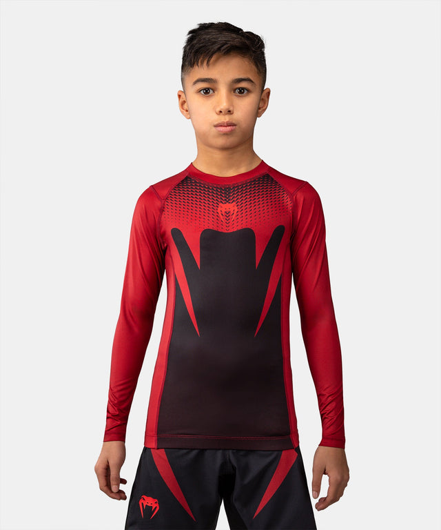 Venum Rashguard Attack Long Sleeve Kids – Black/Red